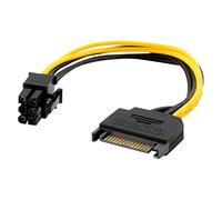 Hwmsza 15pin SATA Power To 6pin PCIe PCI-e PCI Express Adapter Cable Compatible With Video Card 15-pin SATA Power Female, 6-pin PCIe Power Male