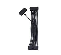 Hwmsza 30CM Three Dual PSU Cable Extension Adapter ATX 20+4 24Pin Power Supply Sync Starter Extender ADD2PSU Riser Converter (Size : 30cm, Color : Dual PSU Cable)
