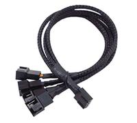 Hwmsza 4Pin 1 To 3 Ways PWM Fan Splitter Cable dark Sleeved Fan Power Extension Cable 4Pin Female To 3X 4Pin Male (Color : 1 to 4)
