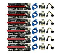 Hwmsza 6pcs Newest VER009 USB 3.0 PCI-E Riser VER 009S Express 1X 4x 8x 16x Extender Riser Adapter Card SATA 15pin To 6 Pin Power Cable