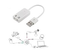 Hwmsza USB Sound Card Virtual 7.1 3D External USB Audio Adapter USB To Jack 3.5mm Earphone Micphone Sound Card Compatible With Laptop Notebook PC