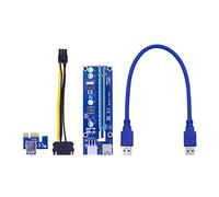 Hwmsza VER006C PCI-E Riser Card 006C PCIE 1X To 16X Extender 60CM 100CM USB 3.0 Cable SATA To 6Pin Power Cord Compatible With Gra-phics Card (Color : 0.3M)