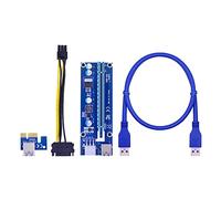 Hwmsza VER006C PCI-E Riser Card 006C PCIE 1X To 16X Extender 60CM 100CM USB 3.0 Cable SATA To 6Pin Power Cord Compatible With Gra-phics Card (Color : 0.6M)