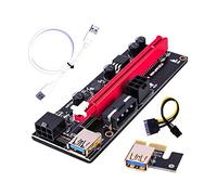 Hwmsza VER009 USB 3.0 PCI-E Riser VER 009S Express 1X 4x 8x 16x Extender Riser Adapter Card SATA 15pin To 6 Pin Power Cable (Color : White 60CM)