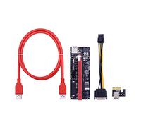 Hwmsza VER009S PCI-E Riser Card 009S PCI Express 1X To 16X Extender 1M 0.6M USB 3.0 Cable 6Pin 4Pin Power Compatible With Vid-eo Card (Color : 100CM)