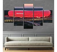 HWNU Canvas Painting 5 Pieces Bayern Munich Allianz Arena Group Hd Printed Painting Sports Modern Wall Art for Living Room Decoration Frameless (30x40 30x60 30x80cm no frame)