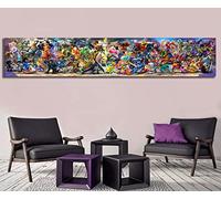 HWNU Canvas Painting Super Smash Bros Ultimate Update Art Video Game Poster Cartoon Picture Artwork Modern Wall Art for Boy Room Home Decor Frameless (40cmx200cm Unframed)