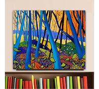 HWNU David Hockney Winter Trees Canvas painting Modern Canvas Printing Poster Wall Art Abstract Pictures Living Room Office Decoration Frameless (Color : No frame, Size : 60x80cm (24X32in) 1pcs)