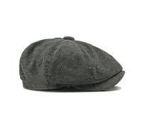 hwoehyo Mens Herringbone 8-Panel Classic Driver Cap - Adjustable Vintage Beret-Style Headwear for Cool Weather, Fits 56-59CM (UK, Alpha, XS, 3XL, Dark Gray)