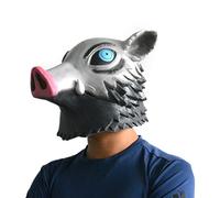 Hworks Latex Hashibira Inosuke Mask Demon Slayer Mask Cosplay Costume Props for Halloween Party