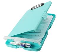 HWPRATO Clipboards Organizer Clipboard with Storage Nursing Clipboard Foldable File Folder Plastic Clipboard Folio with Storage Case for Teacher,Kids,Doctor,Offices (Arctic Blue)