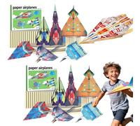 hwqsad 2026 Remainderk New DIY Paper Airplane Book, 16 Creative Folding Paper Planes with 36 Sheets of Colorful Origami Paper, Stimulate Imagination, Great Gifts for Kids (2pcs)