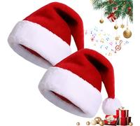 hwqsad Gorro De Navidad Para Niño, Electric Christmas Hat For Kids With Ball Top Soft Funny, For Christmas New Year Party (2pcs)