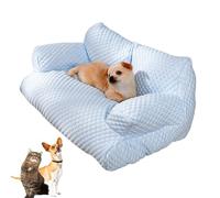 hwqsad Ice Silk Cooling Pet Bed, Breathable Washable Dog Sofa Bed, Cooling Bed for Small Dogs Cats, Summer Anti-Slip Cooling Pad for Cats and Dogs (Blue,XXL)