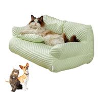 hwqsad Ice Silk Cooling Pet Bed, Breathable Washable Dog Sofa Bed, Cooling Bed for Small Dogs Cats, Summer Anti-Slip Cooling Pad for Cats and Dogs (Green,XL)