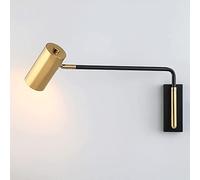 HWSY E27 Hardwired Sconce Black Gold Wall Lamps Reading Light Swing Arm Bedside Wall Mount Lamp For Study, Bedroom, Corridor, Clothing Store, Coffee Shop Interesting
