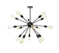 HWSY Lrsfgap Sputnik Chandelier Modern E27 9 Lights Pendant Lighting Simple Flush Mount Ceiling Light Lighting Fixture for Kitchen Hallway Dining Room Living Room,Black,15 Lights Interesting
