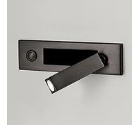 HWSY Minimalist LED Reading Wall Lamp, 360° Rotatable, 90° Foldable, Bedside, Hotel, Indoor, Matte Black, 180 Lumens, 4000K, 3W, Chrome, Brushed, Sand Nickel, Matte Black Finish