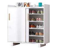 HWSY Sliding Doors Shoe Rack Partition Fence Dustproof Storage Locker Shoe Cabinet Living Room Hallway Bedroom White 80X34X100CM Interesting