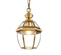 HWSY Vintage Copper Glass Pendant Ceiling Light 1-Light Outdoor Waterproof E27 Light Source Full Copper Retro Creative Chandelier Ceiling Lamp for Living Room Bedroom Interesting