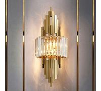 HWSY Wall Light Luxury Crystal Wall Sconces Gold Wall Lights Bedside Lamp Aisle Lighting Fixture For Bedroom Bathroom Hallway Staircase Living Room,E14*2 Interesting
