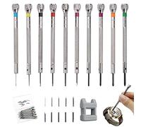 HWTONG 10 Pcs Watchmaker's Screwdriver Set, 0.6-1.6 mm, Precision Screwdriver,for Watch Screwdriver, Glasses Screwdriver Set, (HW065)