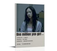 HWUEWQLERJI One Million Yen Girl Movie 2 Posters Wall Art Vintage Poster Decorative Painting Aesthetic Canvas Decor for Living Room Bed Room 24x36inch(60x90cm) Frame-style