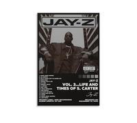 HWUEWQLERJI Vol. 3...Life And Times of S. Carter by Jay Z Album Posters Wall Art Vintage Poster Decorative Painting Aesthetic Canvas Decor for Living Room Bed Room 12x18inch(30x45cm) Unframe-style