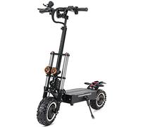 HWWH Adult Electric Scooter Fast Folding Off-Road E Scooter Adults Powerful Dual Motor Hydraulic Suspension 11in Vacuum Tubeless Tire 60V 40AH Long Range Lithium Battery