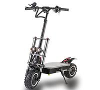 HWWH Electric Scooter Adult Fast High Power Dual Motor Folding Off Road E Scooter 11in Vacuum Tires Dual Suspension Disc Brake 60V 35Ah Lithium Battery Max Endurance 100km
