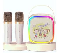 HWWR Karaoke Machine for Kids, Mini Karaoke Speaker with 2 Microphones & LED Lights, Toys for Girls Boys, Family Christmas Birthday Gift for Kids 4 5 6 7 8 9 10 11 12+ Years Old
