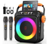 HWWR Karaoke Machine with 2 Microphones, Portable Bluetooth Speaker with 6.5" Subwoofer, Karaoke Machine for Adults with PA System, Karaoke Microphone & DJ Lights for Home Party