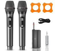 HWWR Wireless Microphones for Singing, Dual Rechargeable Karaoke Microphone with Receiver for Church/Party/Meeting/Speech/Stage Performance, Compatible with PA System/Karaoke Machine/Partybox/Mixer