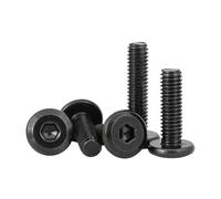 HWWW 10/20/ 50Pcs M3 M4 M5 M6 M8 Black Carbon Steel Hypotenuse Flat Head Hex Socket Drive Screw Down Side Furniture Screws(M6x50mm (10pcs))