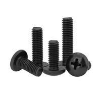 HWWW 10Pcs M2 M2.5 M3 M3.5 M4 M5 M6 Mushroom Head Screw Black Plated Electronic Carbon Steel Screws(3mm,M3 x10pcs)