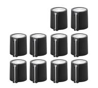HWWW 14 * 16mm Plastic Set Pointer Knob Mirror Cap 6.4mm Brass Shaft Hole 10PCS(Black)