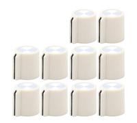 HWWW 14 * 16mm Plastic Set Pointer Knob Mirror Cap 6.4mm Brass Shaft Hole 10PCS(Cream)