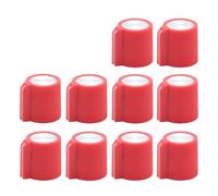 HWWW 14 * 16mm Plastic Set Pointer Knob Mirror Cap 6.4mm Brass Shaft Hole 10PCS(Red)