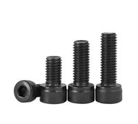 HWWW 2~50pcs M1.6 M2 M2.5 M3 M4 M5 M6 M8 M10 M12 Black Galvanized 304 Stainless Steel Hexagon Hex Socket Head Cap Bolt Screw DIN912(50mm,M4 (10pcs))