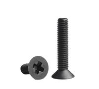 HWWW 20/ 50pcs M2 M2.5 M3 M4 M5 M6 M8 Black/White Nylon Countersunk Head Screws Plastic Flat Head Bolts Length: 4~40mm(Black,M8x15 (20pcs))
