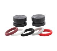 HWWW 25 * 15.5mm Machined Solid Full Aluminum Knob With Rubber Ring 6mm Hole Speaker 1PC(Red)