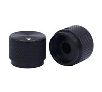 HWWW 2pcs 20 X 15.5mm(Dia X Height) 6mm Shaft Aluminum Rotary Electronic Control Potentiometer Knob Volume Control Knob(Black)