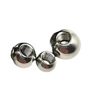 HWWW 2Pcs OD 5MM - 25MM 304 Stainless Steel Female Thread Blind Hole Smooth Ball Bead M2-M12 Metric Thread Half Hole Drilling Balls(M2,16mm)