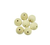 HWWW 4/6/8/10/14/20/25/30/35/40/50/60mm Through-Hole Round Wooden Beads Manual DIY Ball Jewelry Carving Beads(50mm(Hole 7mm)-1pcs)