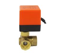 HWWW DN15/20/25/32/40AC220V/24V DC12V 3 Way Brass Electric Ball Valve Three Wire 1 Control 3-Way Solenoid Valve 1/2" 3/4" 1"(DN15,DC12V,Normally Open)