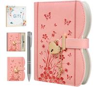 HwxBen Diary with Lock and Keys for Girls and Women, Ideas with Gift Box and Pen and Bookmark, Journal for Women with 244 Pages, B6 Refillable Notebook with Lock for Writing, Pink