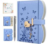 HwxBen Diary with Lock and Keys for Girls and Women, Ideas with Gift Box and Pen and Bookmark, Journal for Women with 244 Pages, B6 Refillable Notebook with Lock for Writing, Light purple