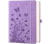 HwxBen Lined Journal Notebook- 365 Pages,Hardcover Leather Journals for Women Writing, A5 5.9'' x 8.5''College Ruled 100 gsm Paper for Work,Note-Taking,Office,School,Home Supplies,Lavender.