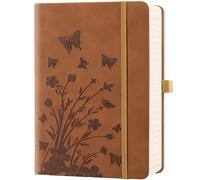 HwxBen Lined Journal Notebook- 365 Pages,Hardcover Leather Journals for Women Writing, B5 7.7'' x 10''College Ruled 100 gsm Paper for Work,Note-Taking,Office,School,Home Supplies,Brown.