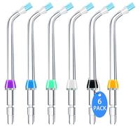 Hwxtoxy Replacement Tips for Waterpik Water Flosser, Plaque Seeker Replacement Tips Compatible with Waterpik Water Flossers, Plaque Remove Brisles Tips(6-Pack)